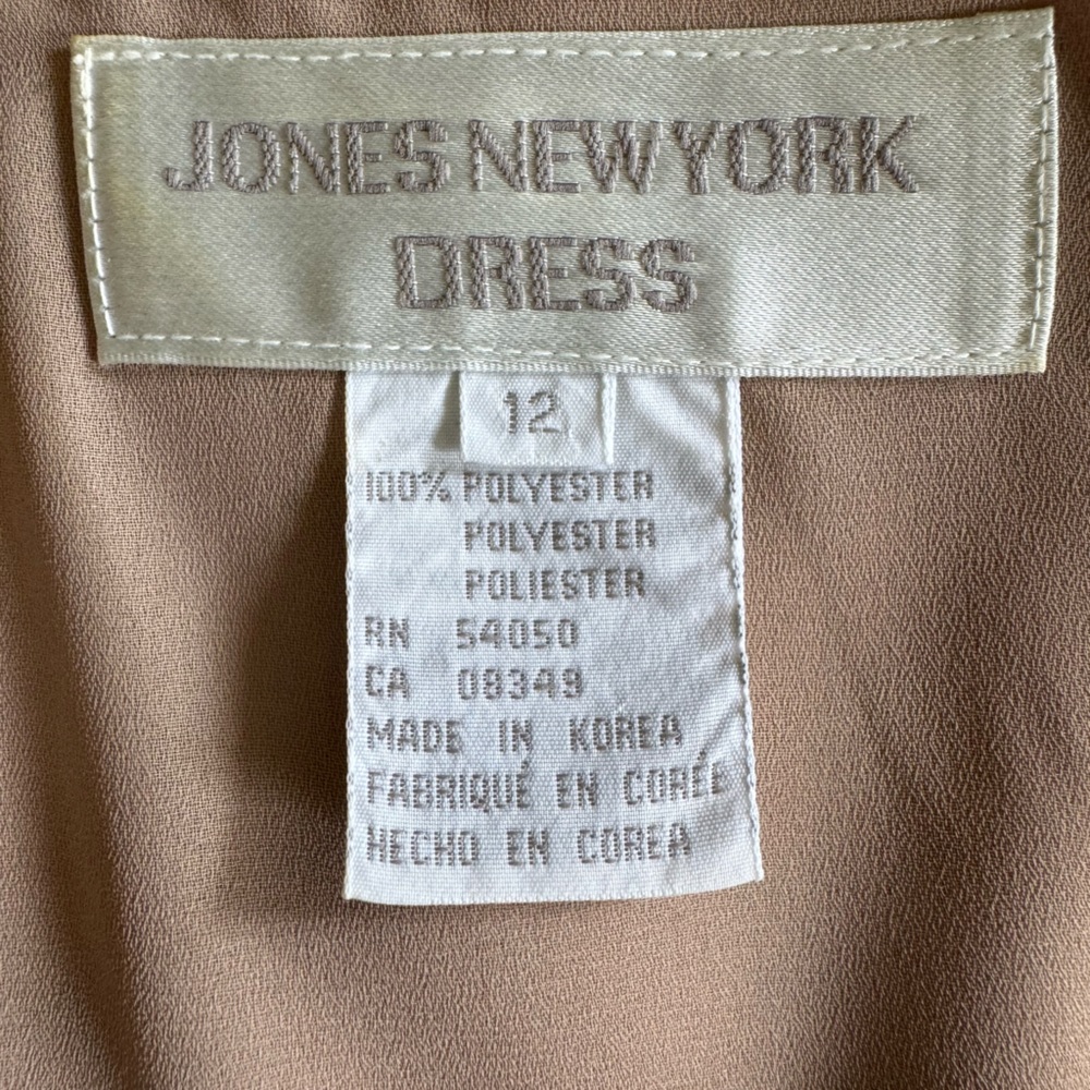 JONES NEW YORK DRESS Shift L/S Layered Tier Hem Pink Size 12 EUC $100 lcsr - Picture 10 of 12